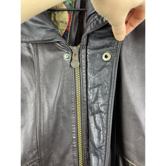 Member's Only Men's Medium Vintage 100% Leather Bomber Aviator Jacket Brown - Picture 6 of 16